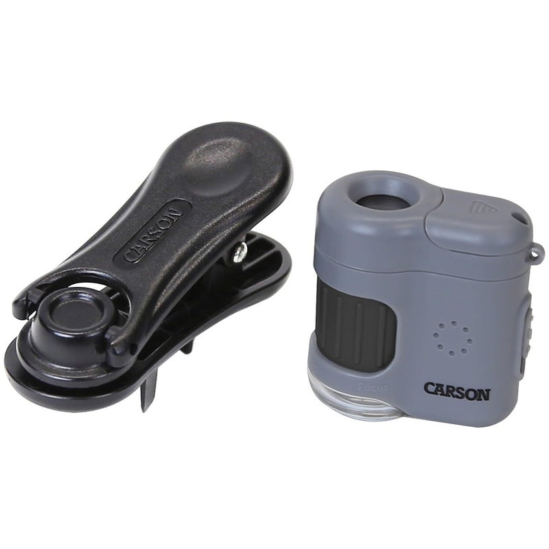 Carson ميكروسكوب جيب كارسن مايكرو ميني 20x مع ضوء LED مدمج ومصباح UV وملحق مشبك لتصوير الهواتف الذكية (MM-380) - Image 3